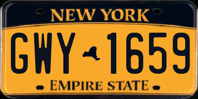 NY license plate GWY1659