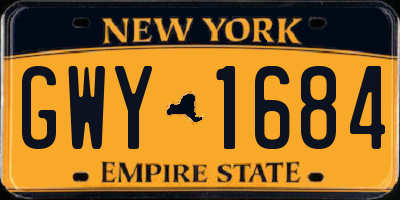 NY license plate GWY1684
