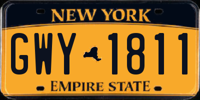 NY license plate GWY1811