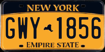 NY license plate GWY1856