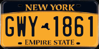 NY license plate GWY1861