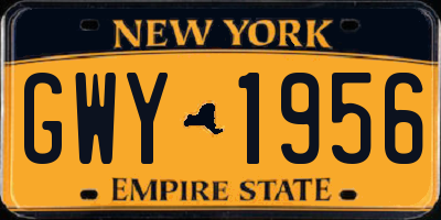 NY license plate GWY1956