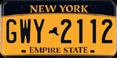 NY license plate GWY2112