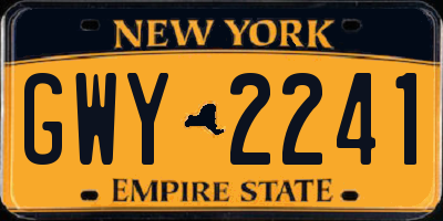 NY license plate GWY2241