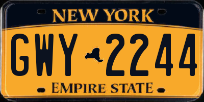 NY license plate GWY2244