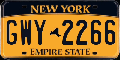 NY license plate GWY2266