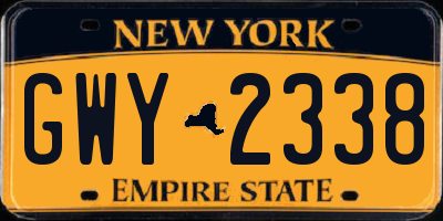 NY license plate GWY2338