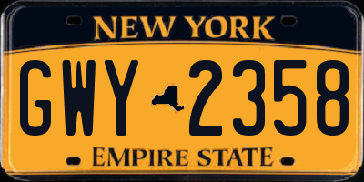 NY license plate GWY2358