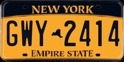 NY license plate GWY2414