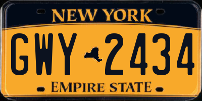NY license plate GWY2434