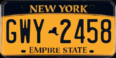 NY license plate GWY2458