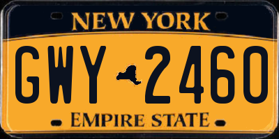 NY license plate GWY2460