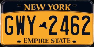 NY license plate GWY2462