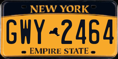 NY license plate GWY2464