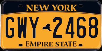 NY license plate GWY2468