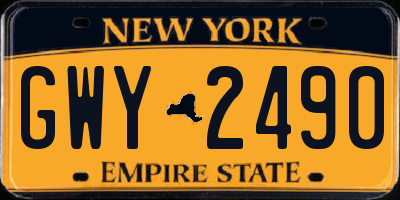 NY license plate GWY2490