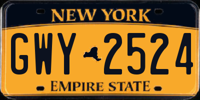 NY license plate GWY2524