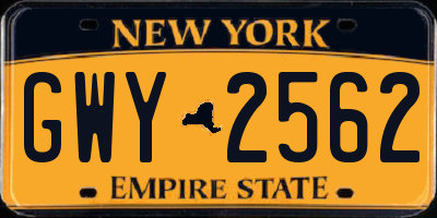 NY license plate GWY2562
