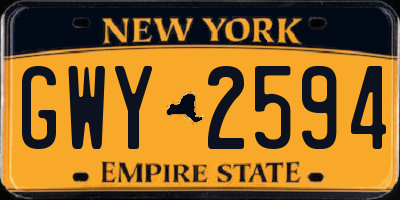 NY license plate GWY2594