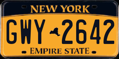 NY license plate GWY2642