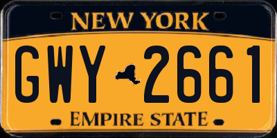 NY license plate GWY2661