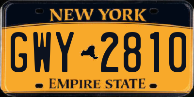 NY license plate GWY2810