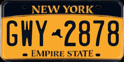 NY license plate GWY2878