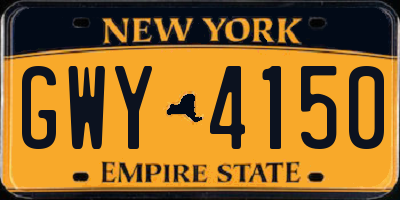 NY license plate GWY4150
