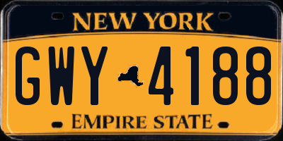 NY license plate GWY4188