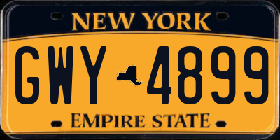 NY license plate GWY4899