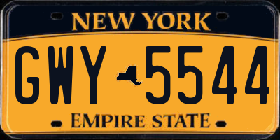NY license plate GWY5544