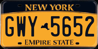 NY license plate GWY5652