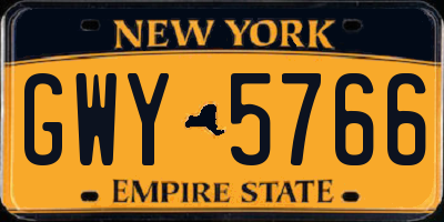 NY license plate GWY5766