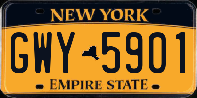 NY license plate GWY5901
