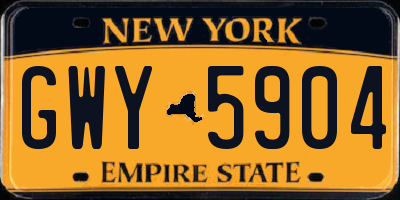 NY license plate GWY5904