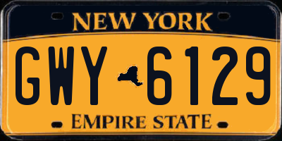 NY license plate GWY6129
