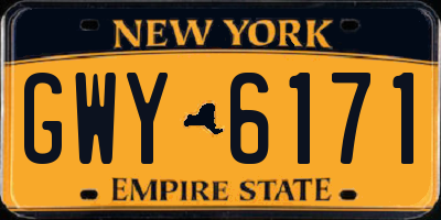 NY license plate GWY6171