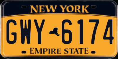 NY license plate GWY6174