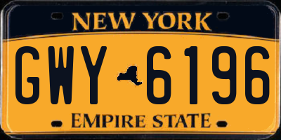 NY license plate GWY6196