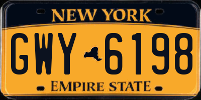 NY license plate GWY6198