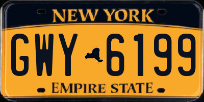 NY license plate GWY6199