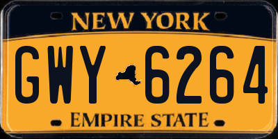 NY license plate GWY6264