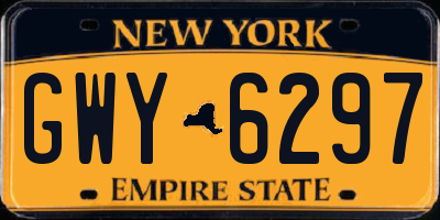 NY license plate GWY6297