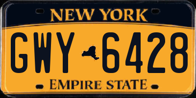 NY license plate GWY6428