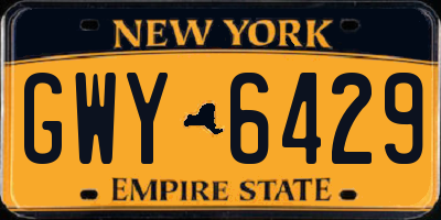 NY license plate GWY6429