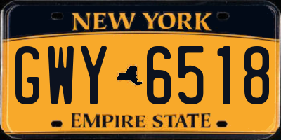 NY license plate GWY6518