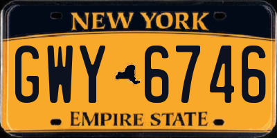 NY license plate GWY6746