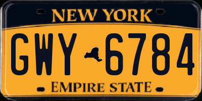 NY license plate GWY6784