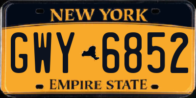 NY license plate GWY6852
