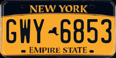 NY license plate GWY6853